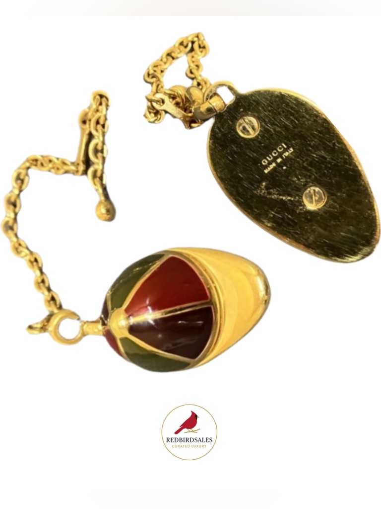 Vintage Gucci Jockey Cap Key Ring Bag Charm Pendant / Unisex Made In Italy